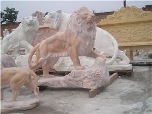 Marble Bear Statue Landscape Animal Sculpture