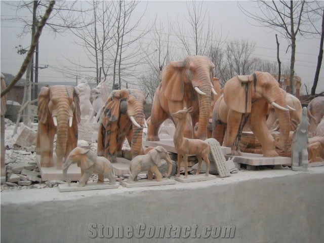 Marble Dog Puppy Statue Landscape Animal Sculpture