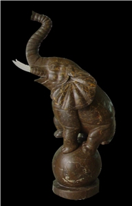 Marble Elephant Animal Statue Guardian Sculpture