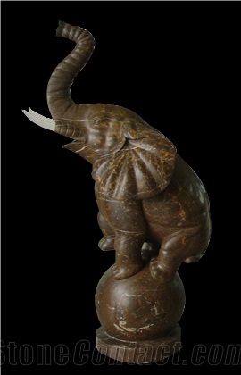 Marble Elephant Statue Animal Sculpture Decor