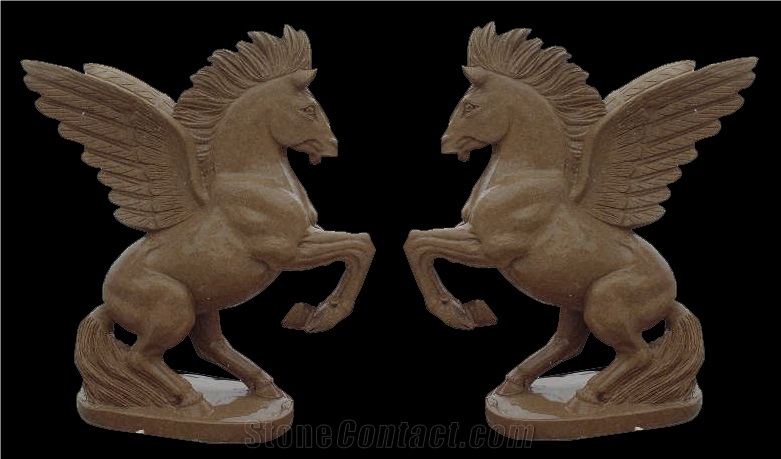 Marble Guardian Lion Horse Statue Animal Sculpture
