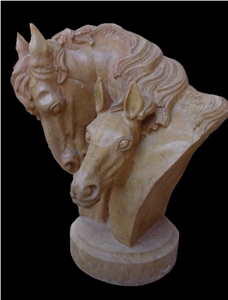 Marble Horse Bust Statue Animal Head Sculpture