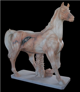 Marble Horse Guard Statue Animal Sculpture Custom