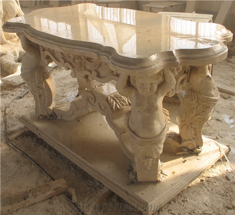 Marble Table Chair Set Table Top Custom-Made