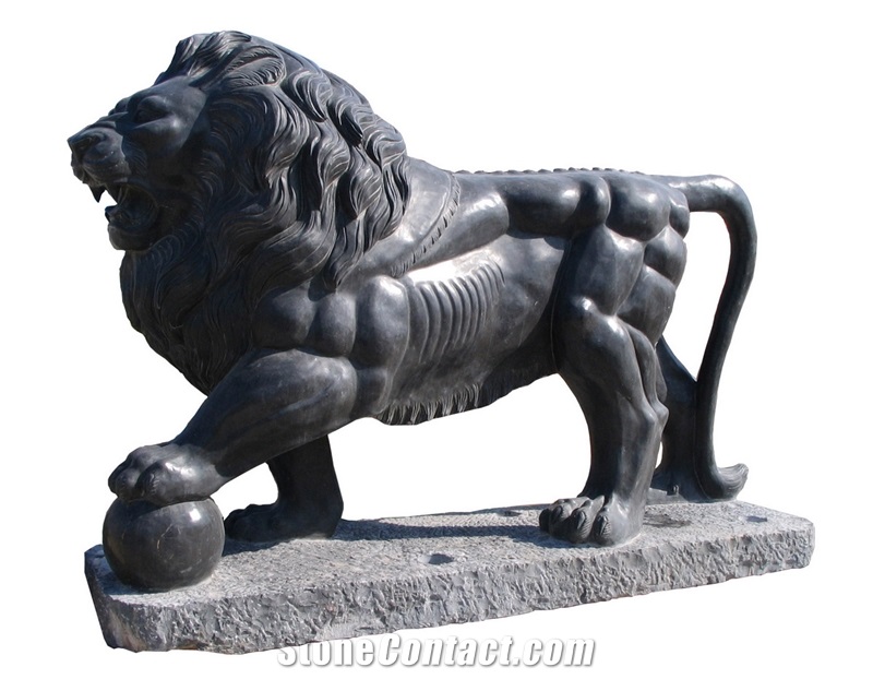 Stone Guardian Lion Foo Dog Statue Sculpture