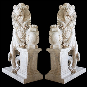 Stone Guardian Lion Guard Statue Animal Sculpture