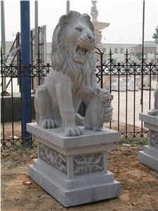 Stone Guardian Lion Guard Statue Animal Sculpture
