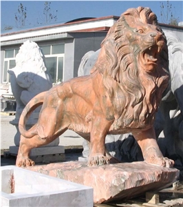 Stone Guardian Lion Statue Animal Sculpture