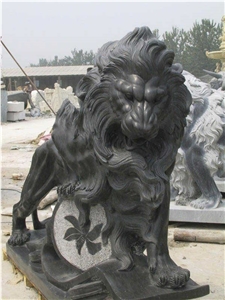 Stone Guardian Lion Statue Animal Sculpture