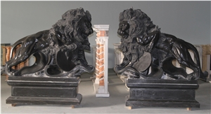 Stone Guardian Lions Statue Animal Sculptures