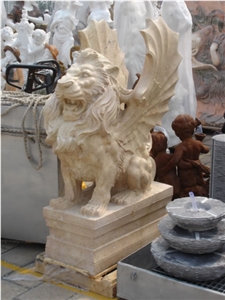 Travertine Tiger Statue Landscape Animal Sculpture