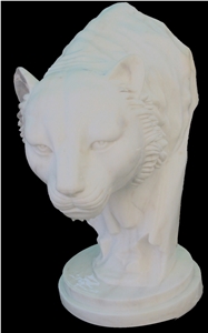 White Marble Animal Statue Bust Sculpture Custom