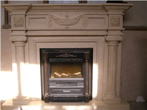 Indoor Marble Fireplace Handcarved Customized