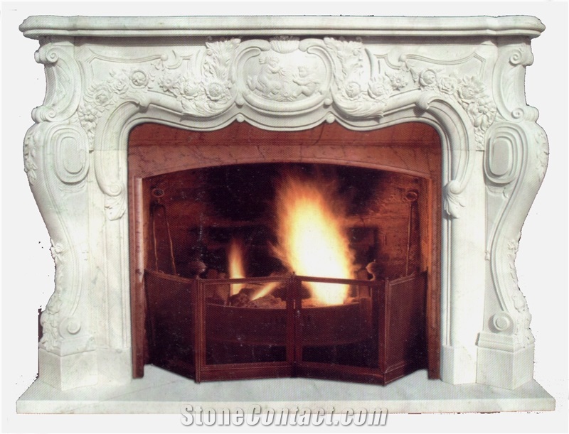 Marble Fireplace Handcarved Customized