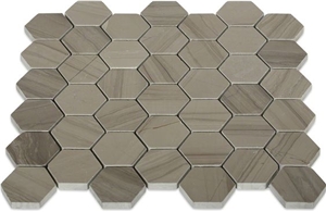 Athen Grey Marble 4.8cm Hexagon Floor Mosaic