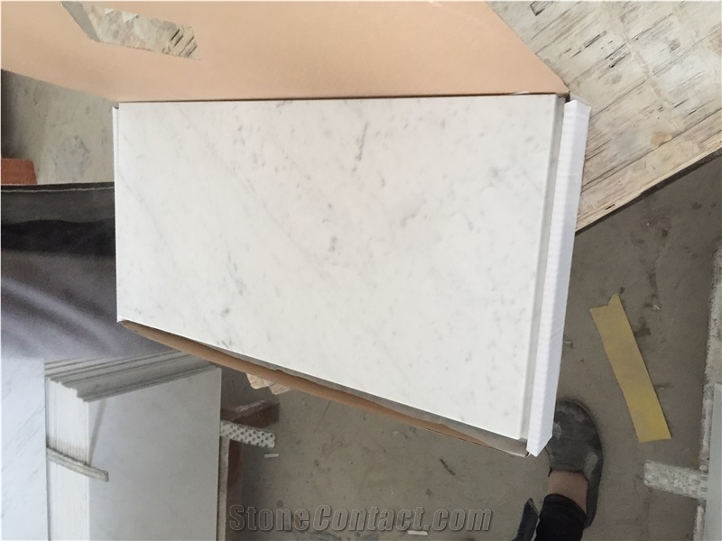 Carrara C White Marble Floor Tiles