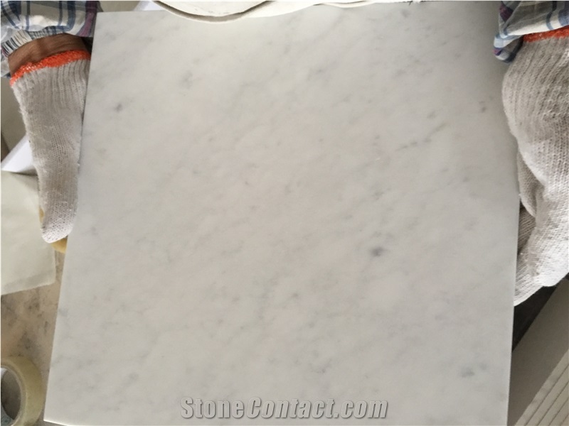 Carrara C White Marble Slabs, Honed Floor Tiles