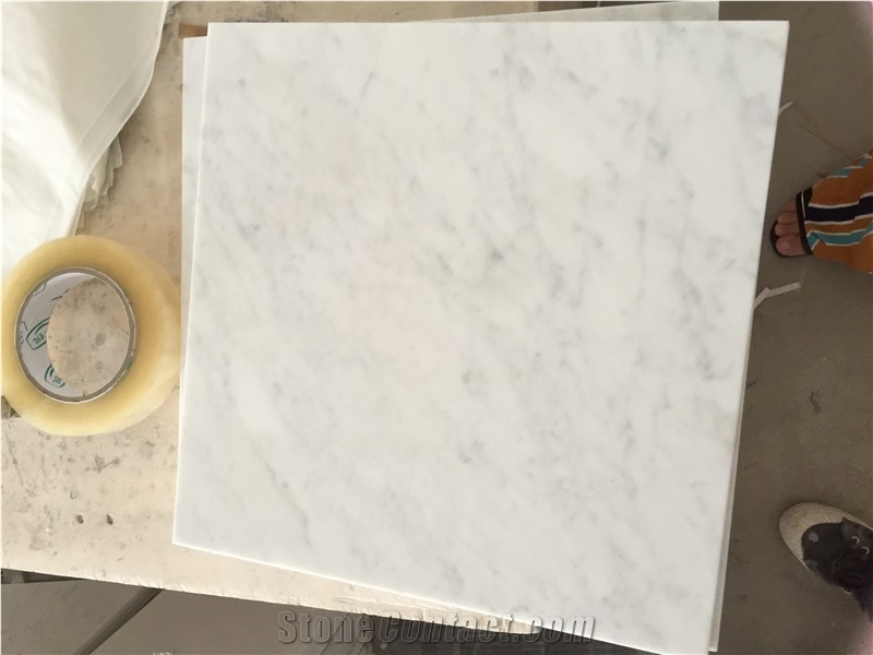 Carrara C White Marble Slabs, Honed Floor Tiles