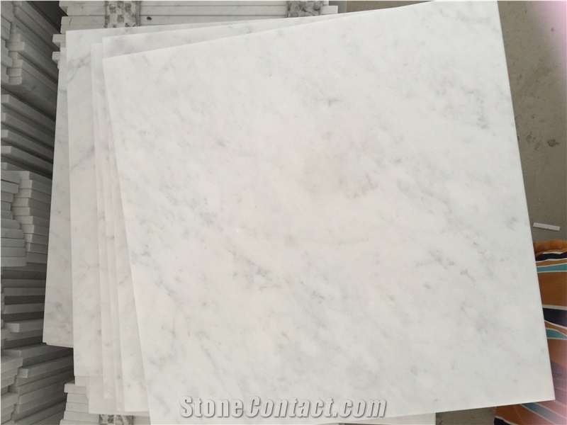 Carrara C White Marble Slabs, Honed Wall Tiles