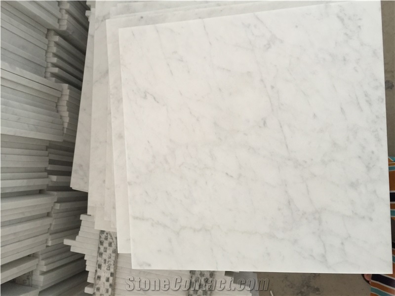 Carrara C White Marble Slabs & Tiles Top Quality