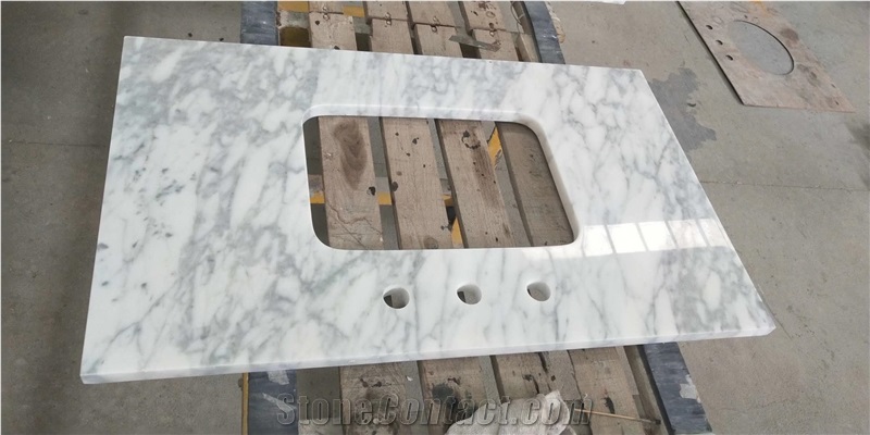 Carrara White Bathroom Vanity Top, Countertops