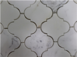 Carrara White Lantern Shaped Mosaic Pattern