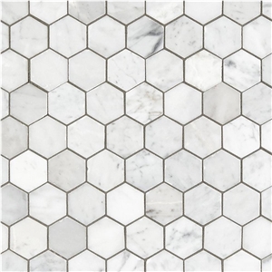 Carrara White Marble Hexagon Classic Mosaic