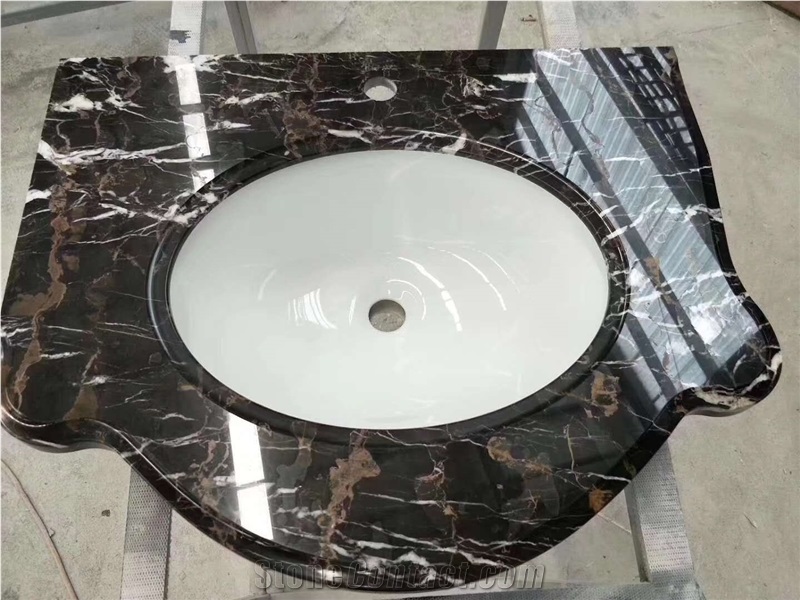 Dark Emperador Marble Bathroom Vanity Tops