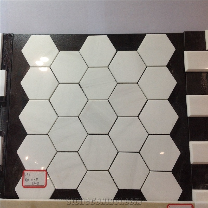 Dolomite 4.8cm Marble Hexagon Floor Mosaic