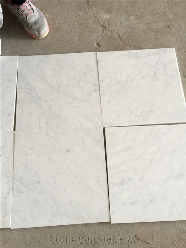 Imperial Carrara C White Marble Slabs Honed Tiles