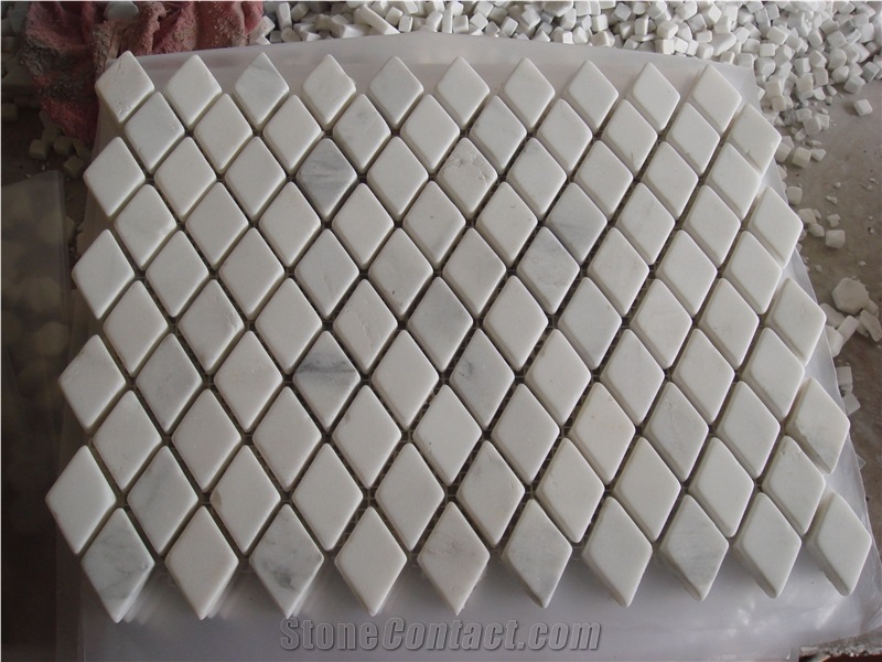 Oriental White Marble Diamond Mosaic