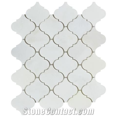 Oriental White Marble Lantern Shaped Mosaic