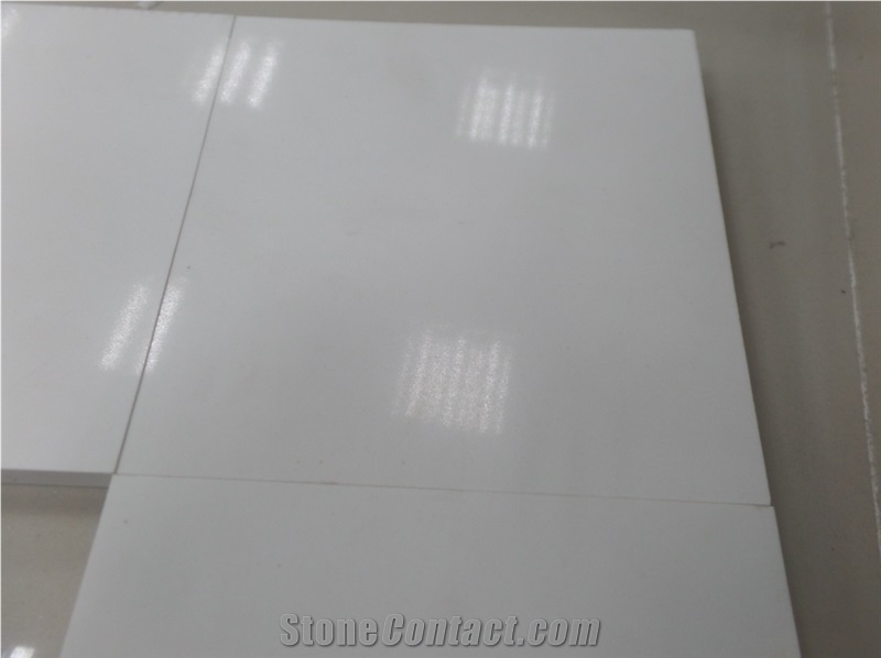 Pure White Quartz Stone Slabs, Quartz Tiles