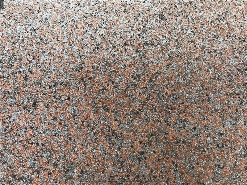 Red Granite Bush-Hammered Slabs, Floor Tiles