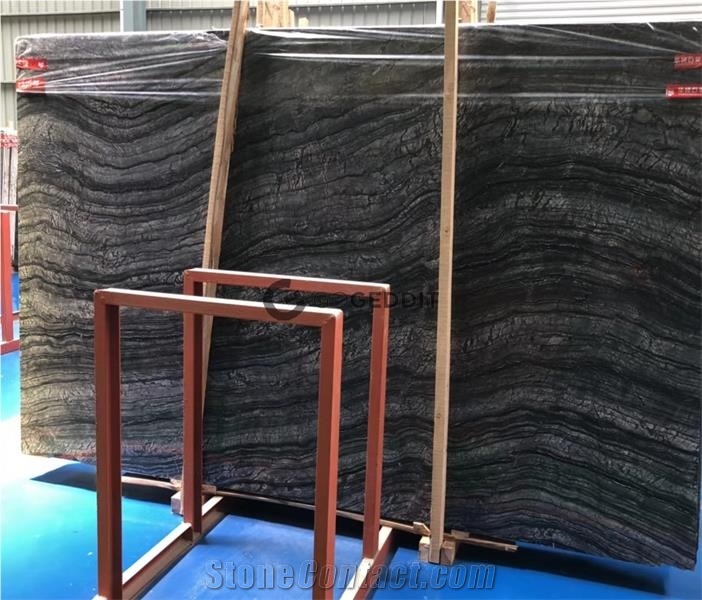 Ancient Wood Grain Silver Wave Marble Slabs