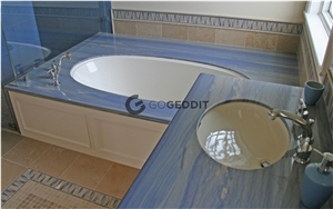 Azul Macaubas Blue Quartzite Bathroom Countertop