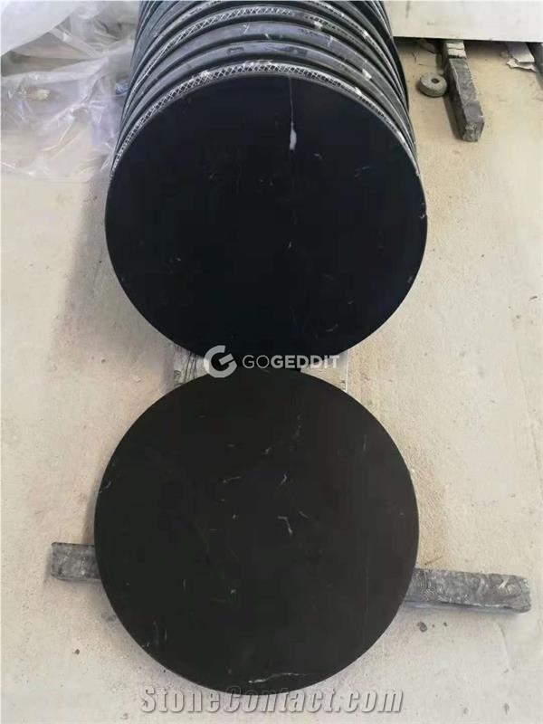 Black Marquina Marble Round Table Top