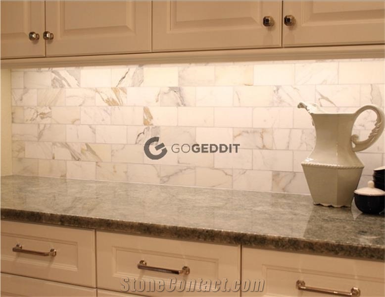 Calacatta Gold 6x12 Marble Subway Tile Honed