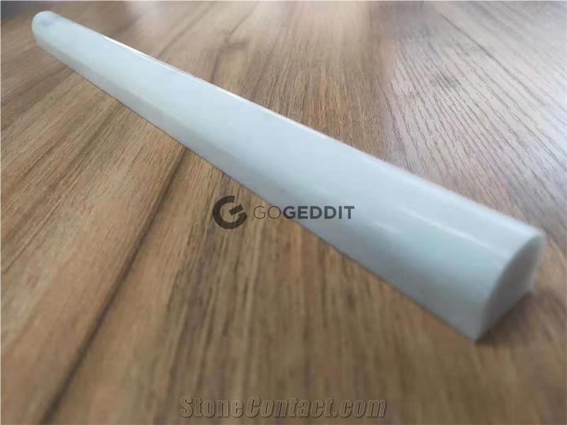 Carrara White Honed Marble Pencil 3/4" Round Trim