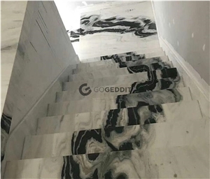 Chinese Panda White Marble Stair Steps
