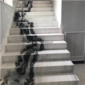 Chinese Panda White Marble Stair Steps