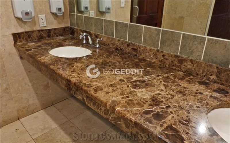 Emperador Dark Marble Bathroom Vanity Countertop