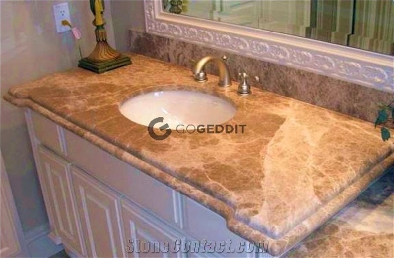 Emperador Light Marble Bathroom Vanity Countertop