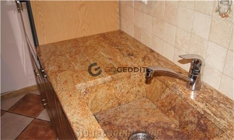 Imperial Gold Granite Custom Kitchen Countertop