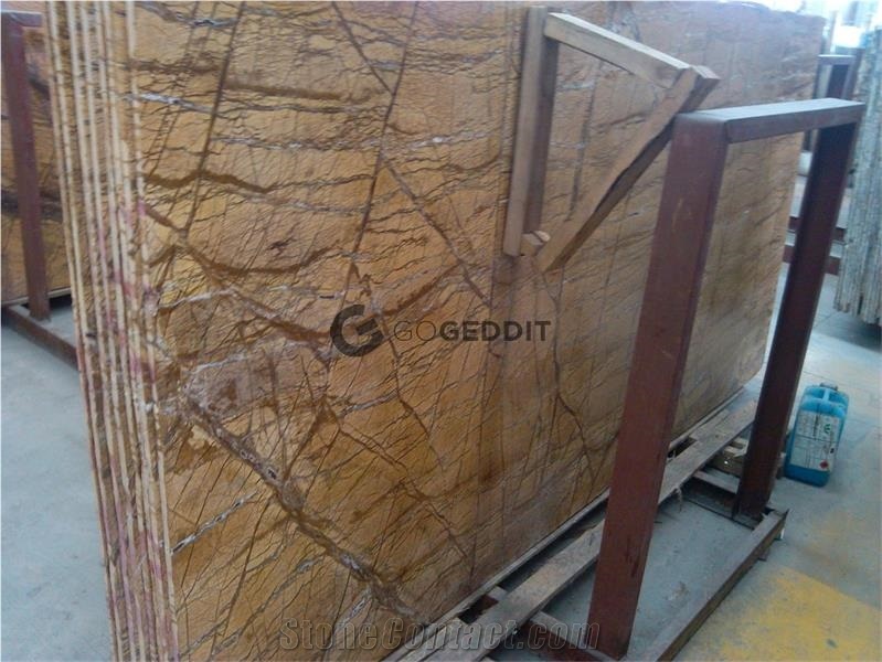 India Rainforest Brown Marble Polished Slabs