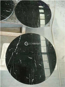 Nero Marquina Marble Round Table Top