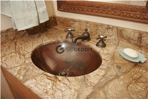 Rainforest Brown Marble Bathroom Countertop