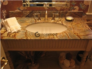 Rainforest Green Marble Bathroom Countertop