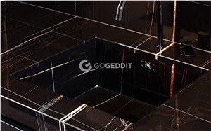 Sahara Noir Marble Bathroom Countertop