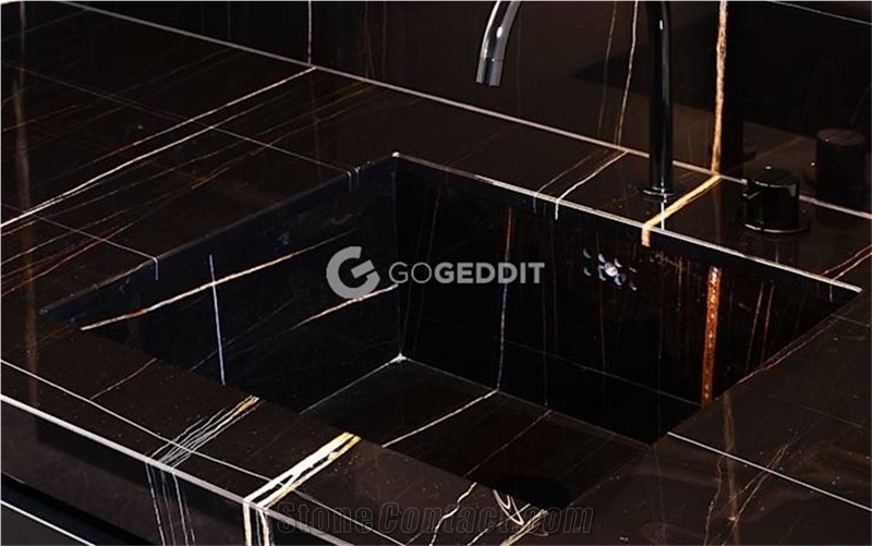 Sahara Noir Marble Bathroom Vanity Top